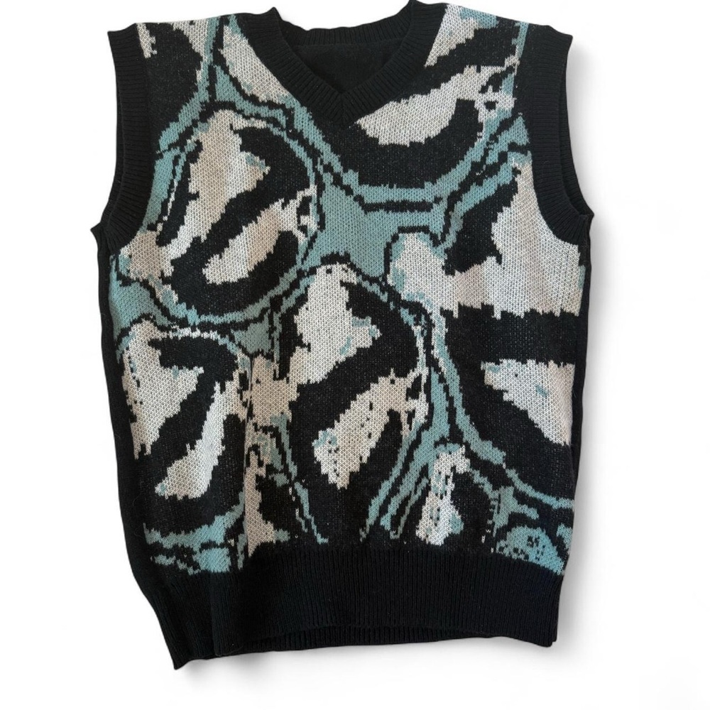 Retro Inspired Abstract Sweater Vest